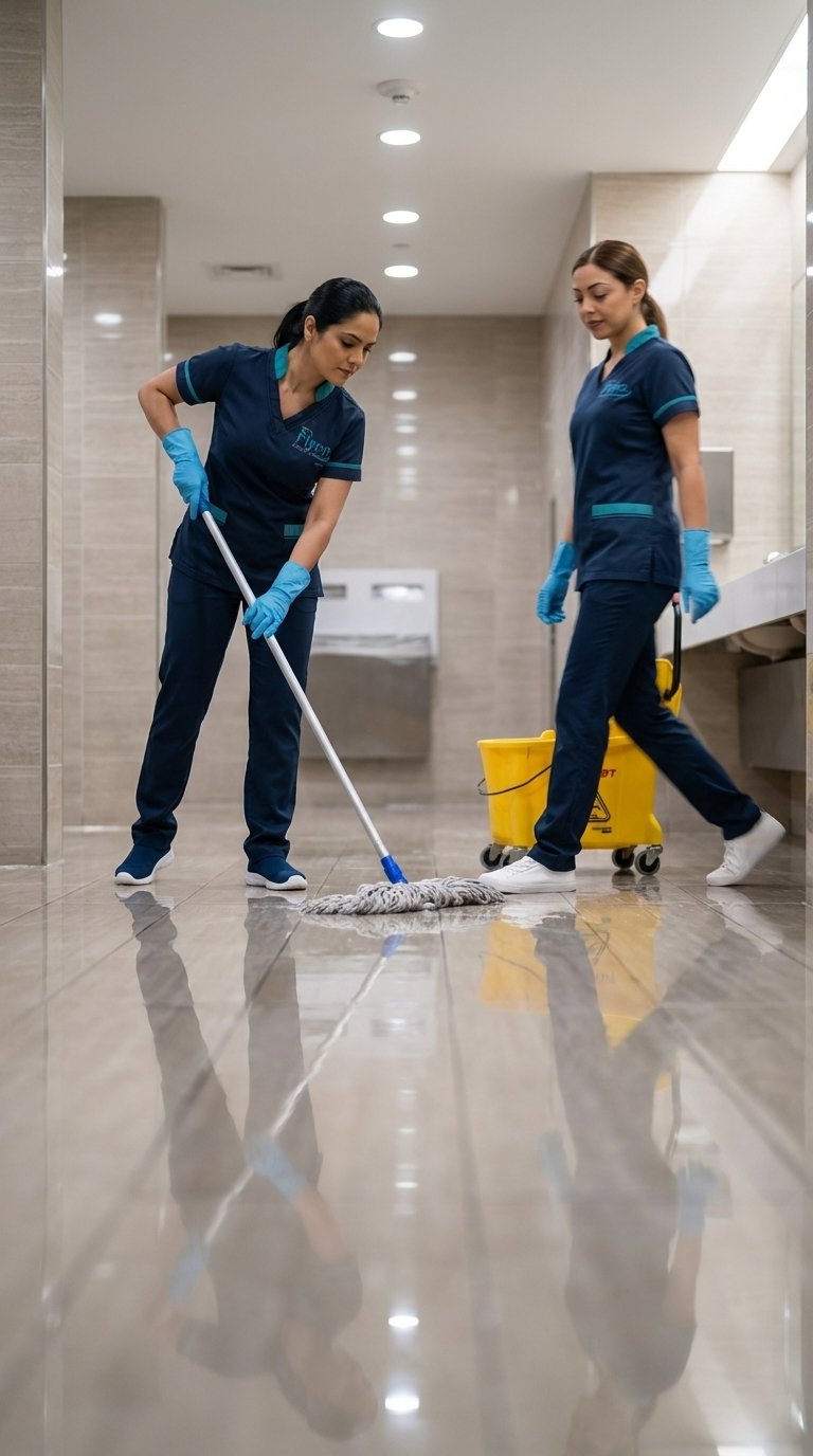 Mopping Commercial Restroms